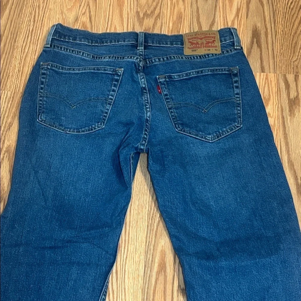 Levi's  505 Dark Blue Straight Leg Jeans, 34